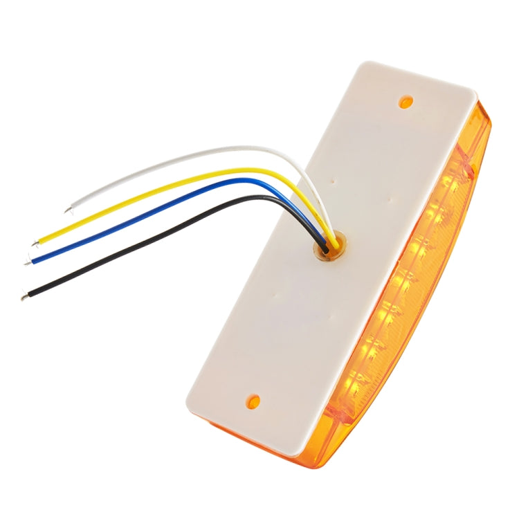 Yellow LED tail light with wiring pigtail and lit edge strip