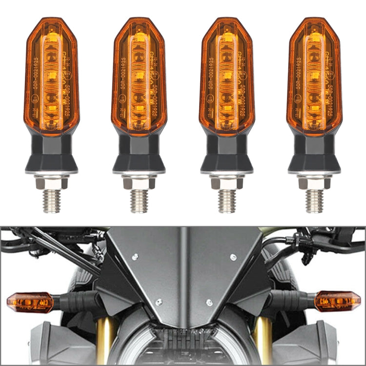 Amber motorcycle LED turn signal light set with orange glow in clear lenses