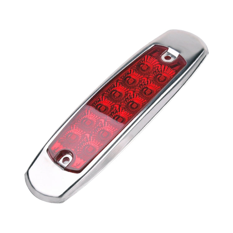 Red LED side clearance marker light with chrome housing and mounting holes