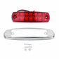 Red LED side marker light with chrome cover, screws, and wiring leads