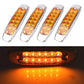 Set of 4 amber/yellow LED side clearance marker lights, chrome housings