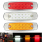 LED side marker lights with red, white, and amber lenses in chrome housings