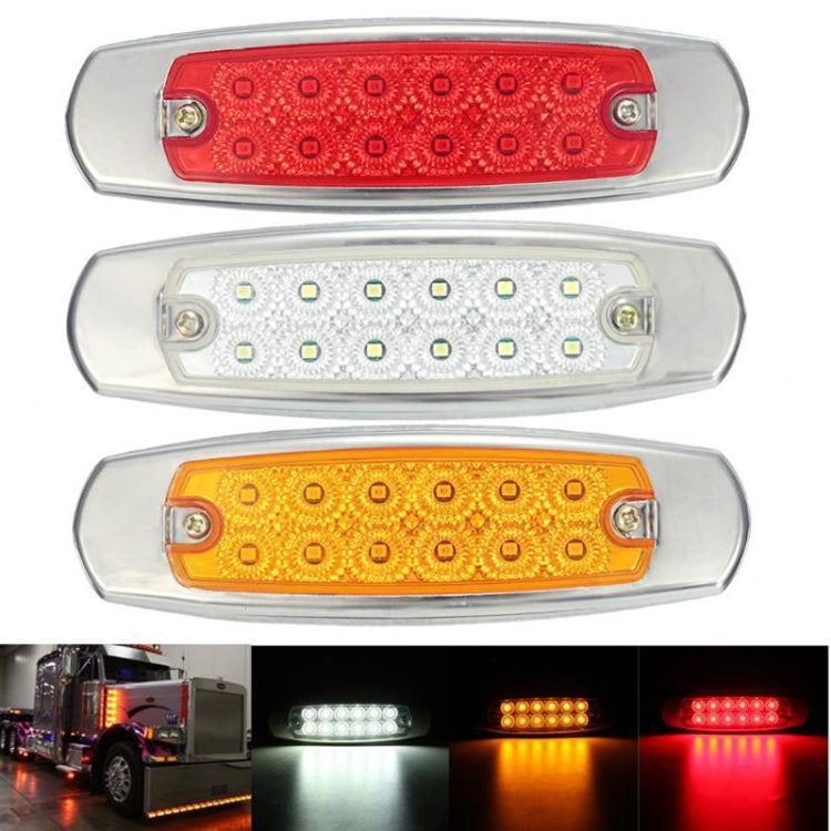 LED side marker lights with red, white, and amber lenses in chrome housings