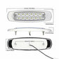 Red LED side marker light with size measurements and side mounting screw points