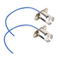 Pair 1156 bulb sockets with blue cable leads, metal female base
