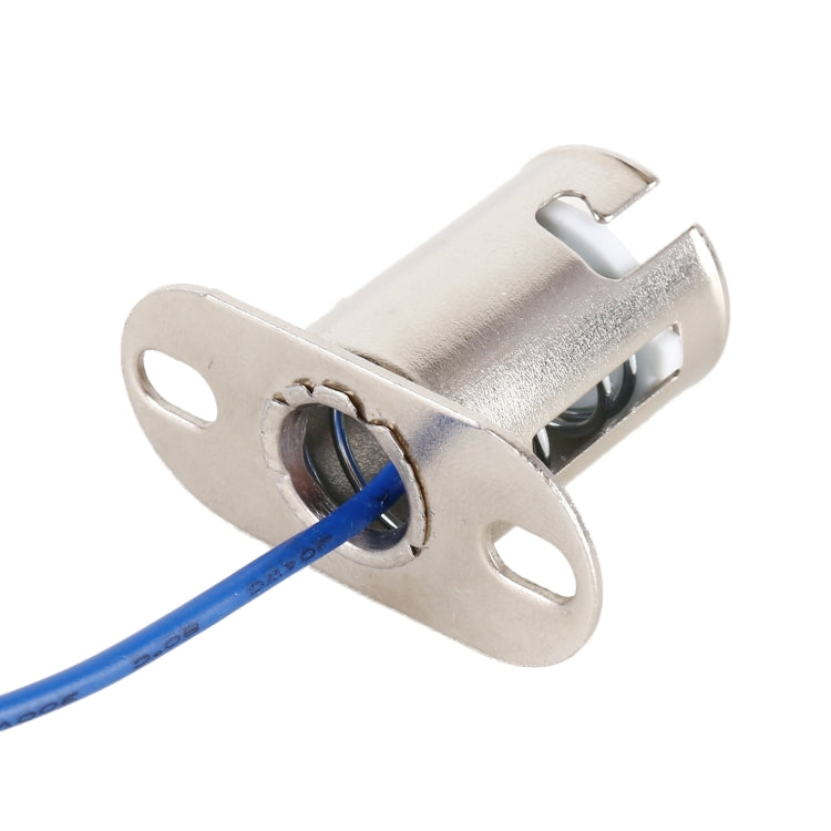Single 1156 bulb socket with blue wire lead, metal female base housing