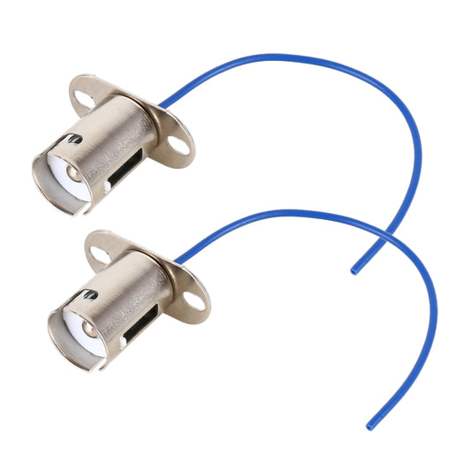 Pair 1156 bulb holder socket with female base and blue wire leads