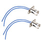Two 1157 female bulb sockets with blue insulated cable wires