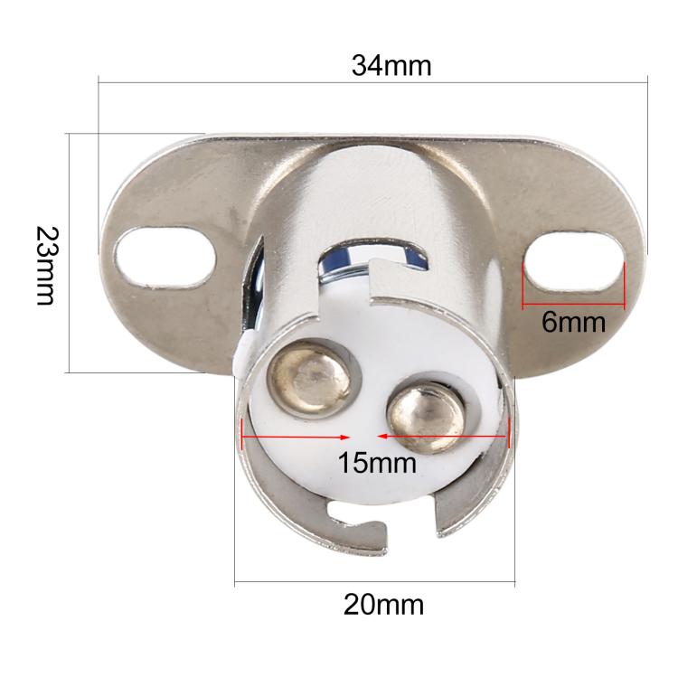 1157 bulb holder base socket with size diagram and pin measurements