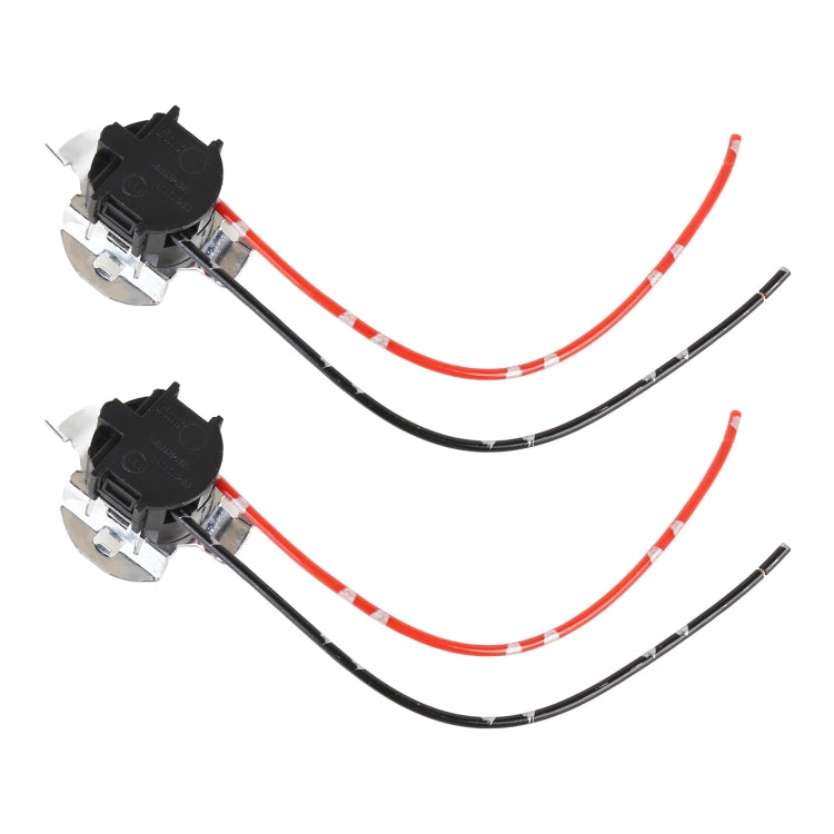 H7 halogen socket holder pair with black cable and red insulated wires