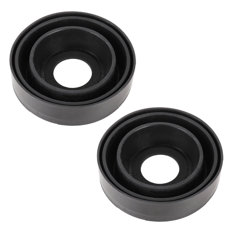 Pair of universal headlight dust covers, black soft silicone, round openings