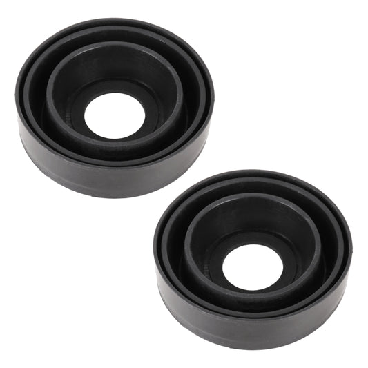 Pair of universal headlight dust covers, black soft silicone, round openings