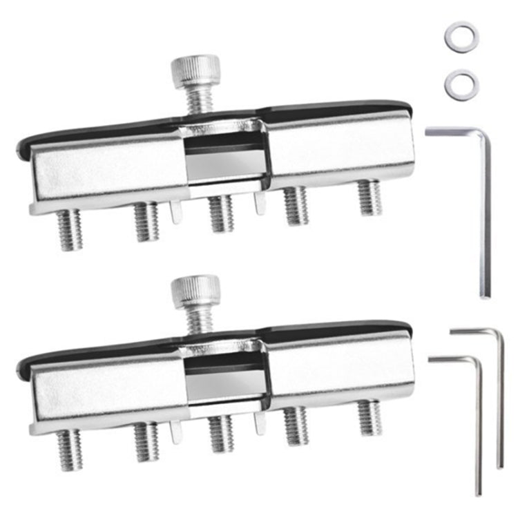 Universal LED strip light mounting brackets with silver metal clamps, bolts, and two L keys