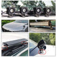 Universal LED strip light brackets mounted on a vehicle roof line for LED bars