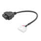 OBD2 20-pin diagnostic adapter cable, black plug to white socket with wires