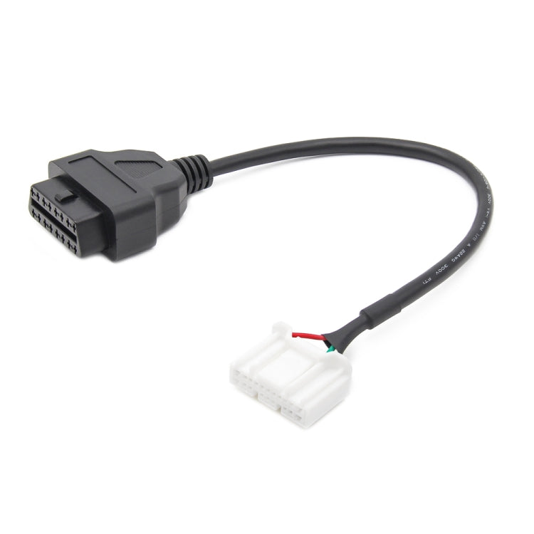 OBD2 20-pin diagnostic adapter cable, black plug to white socket with wires