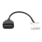 OBD2 20-pin diagnostic adapter cable, black OBD connector and white wiring plug