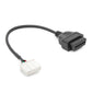 OBD2 20-pin diagnostic adapter cable, angled black OBD plug with white connector