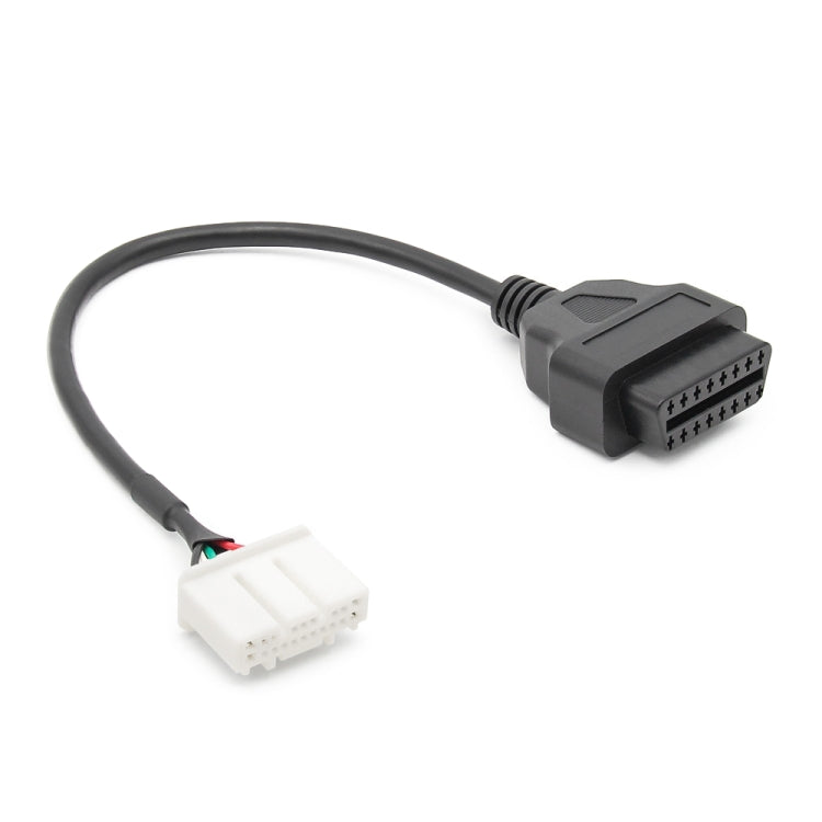 OBD2 20-pin diagnostic adapter cable, angled black OBD plug with white connector