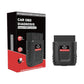 Car OBD diagnosis scanner kit box with compact black diagnostic scanner.