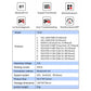Car OBD2 Bluetooth scanner specifications chart with model V019 details.