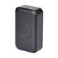Waterproof pet GPS tracker module in black rectangular case with power button