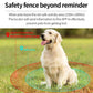 Waterproof pet GPS tracker on dog’s collar, safety range indicator