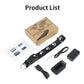 Pet GPS tracker kit with paw collar strap, spare holder, charging cable, and device