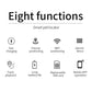 Pet GPS locator feature icons for charging, positioning, SIM card, and mobile app