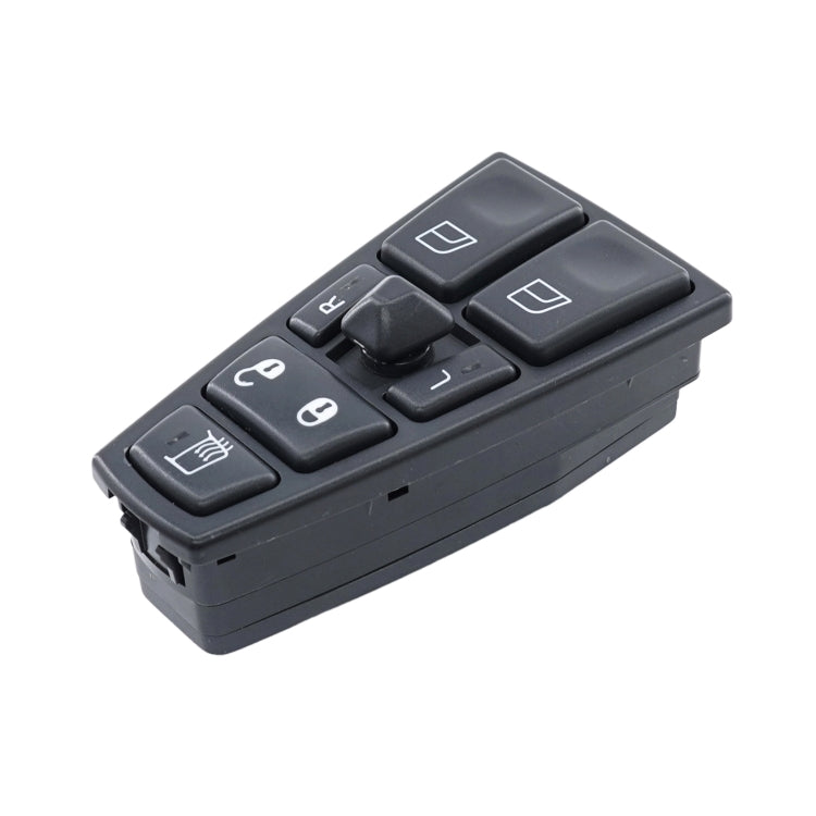 Volvo power window switch, dark gray control panel with rocker buttons and joystick