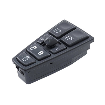 Volvo power window switch, dark gray control panel with rocker buttons and joystick