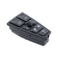 Volvo power window switch, dark gray panel with window, lock, and wiper button icons