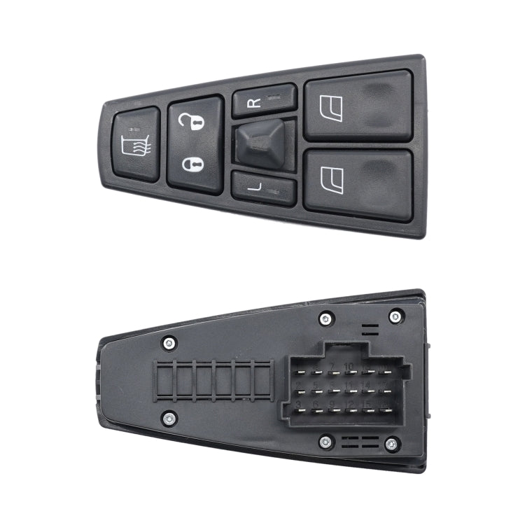 Power window switch, front button panel and rear wiring connector, dark gray