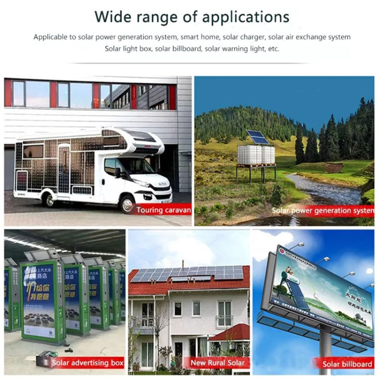 Solar charge controller in solar power applications collage with panels and systems