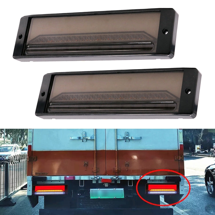 Black LED trailer light set with smoked lens and horizontal LED strip, two pieces