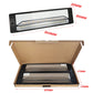 Black LED trailer light dimensions with two units in open cardboard box