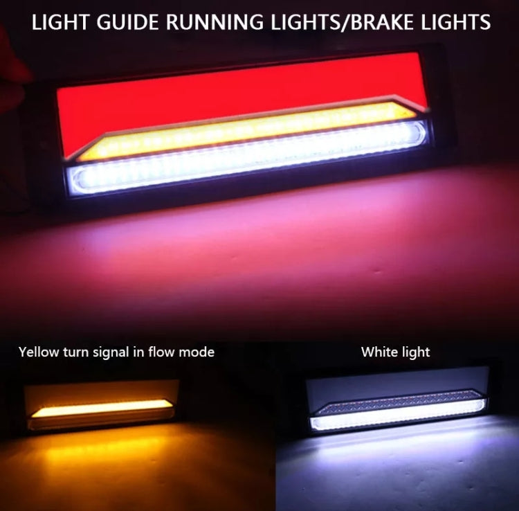 LED trailer light showing red brake and white running illumination, slim lens