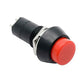 Black windshield washer pump with red button and silver metal connector