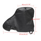 Black contoured towing hitch PVC cover with straps and buckle fastener