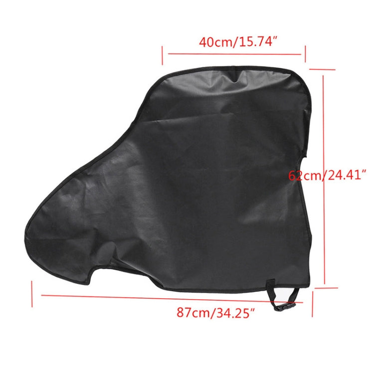 Black contoured towing hitch PVC cover with straps and buckle fastener
