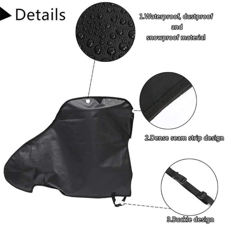 Black towing hitch cover with textured PVC surface, dense seam strip, and buckle straps