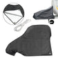 Black towing hitch cover with snap/grommet details and included cord tie