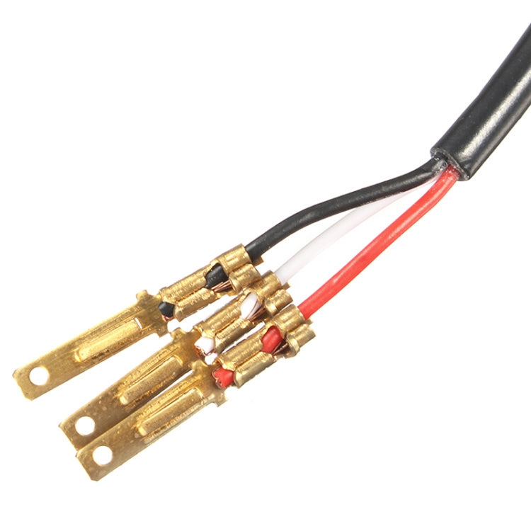 Throttle wiring connector with brass terminals and red/black leads