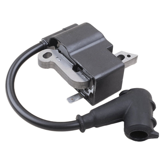 Black and gray ignition coil module with spark plug wire and mounting bracket