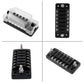 Car fuse box terminal block set with mounting studs and multi-circuit screw terminals
