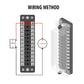 Automotive 12-circuit fuse box terminal block with wiring connections diagram icons