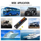 Compact automotive fuse box with multi-slot terminal strip and dust cover