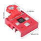 Red 32V fused battery terminal with screw clamp posts and mounting tabs