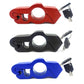 Motorcycle throttle handle lock set in red, black, and blue with keys