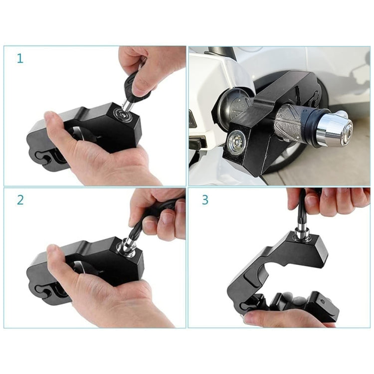 Motorcycle throttle handle lock installation steps for black lock with key
